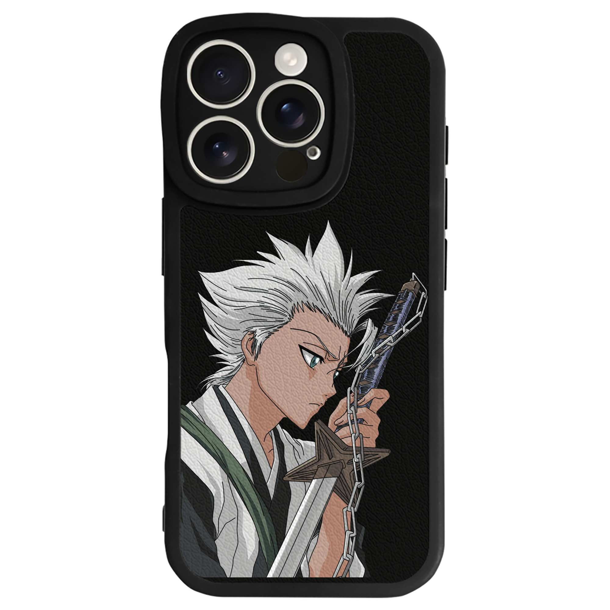（画像用） ブリーチ 日番谷冬獅郎（ひつがや とうしろう） BLEACH Hitsugaya Toushirou 【iPhone 16シリーズ対応】シリコンスマホケース（レザー調） 材質：シリコン